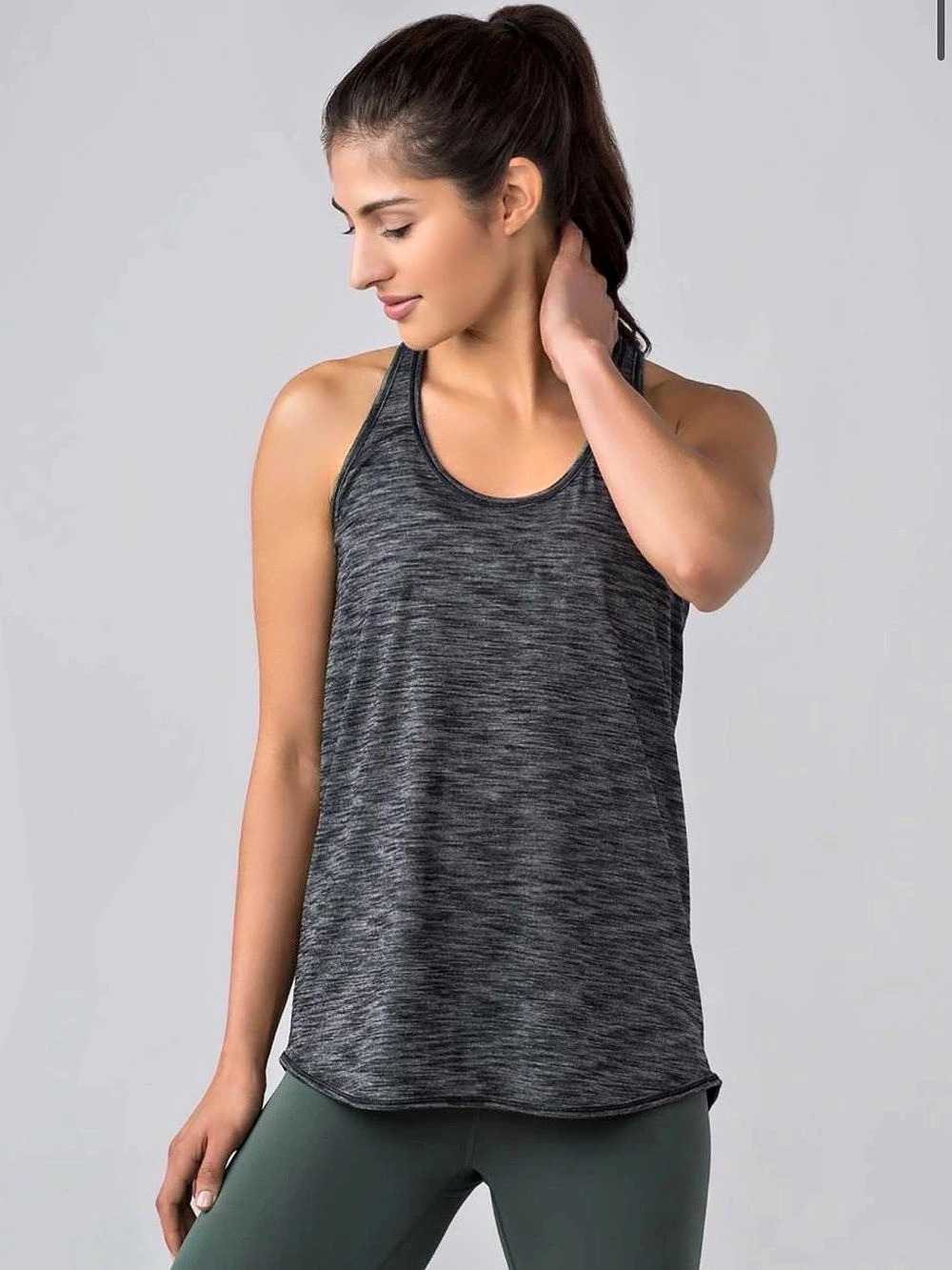 Lululemon Essential Tank in heathered black